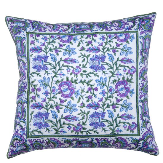 Aria-Riya Reversible Pillow Cover - Lavender/Blue